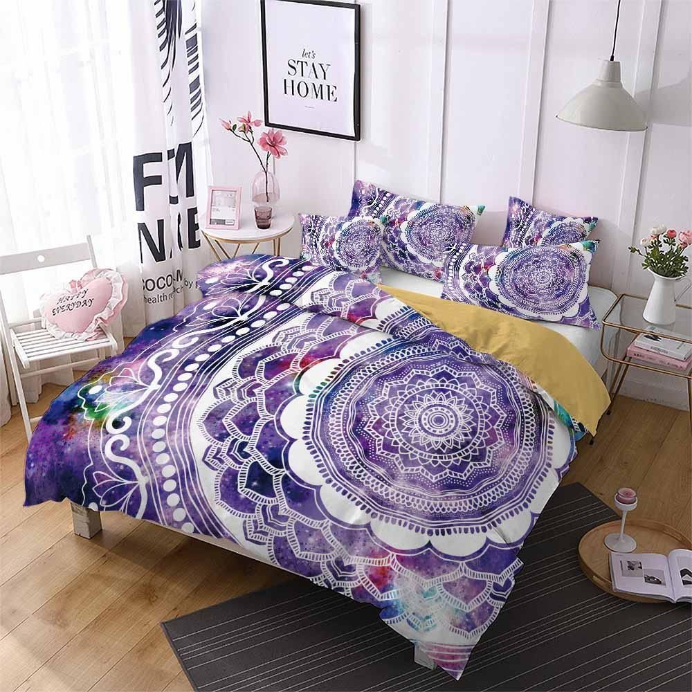 Purple Mandala Pattern Printed Bedding Set