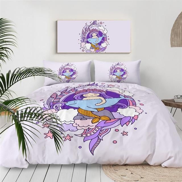 Purple Mermaid Girls Bedding Set