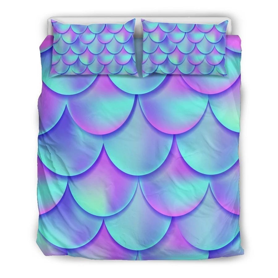Purple Mermaid Scales Bedding Set