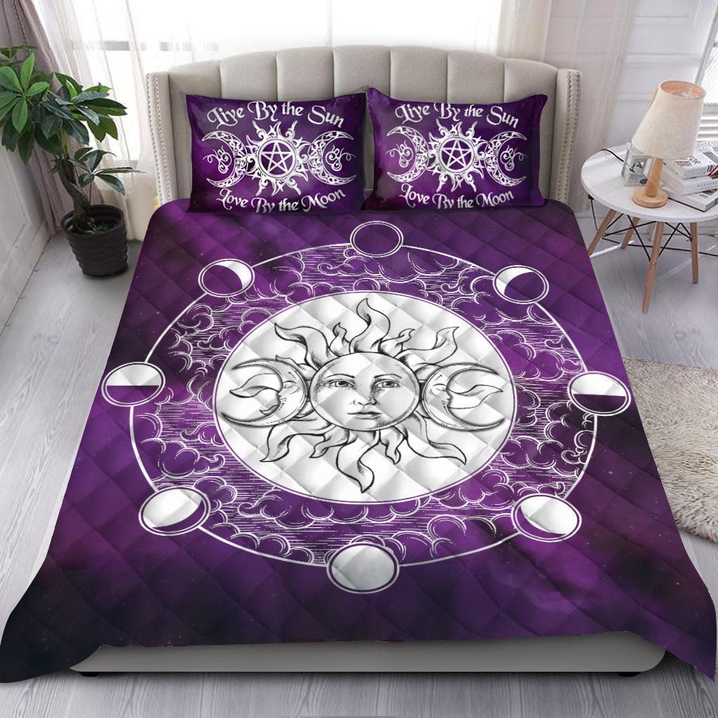 Purple Moon And Sun Wicca Bedding Set