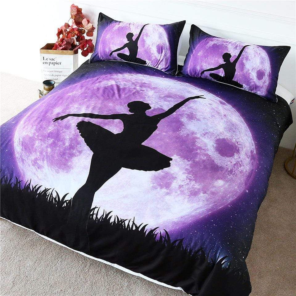 Purple Moon Ballet Bedding Set