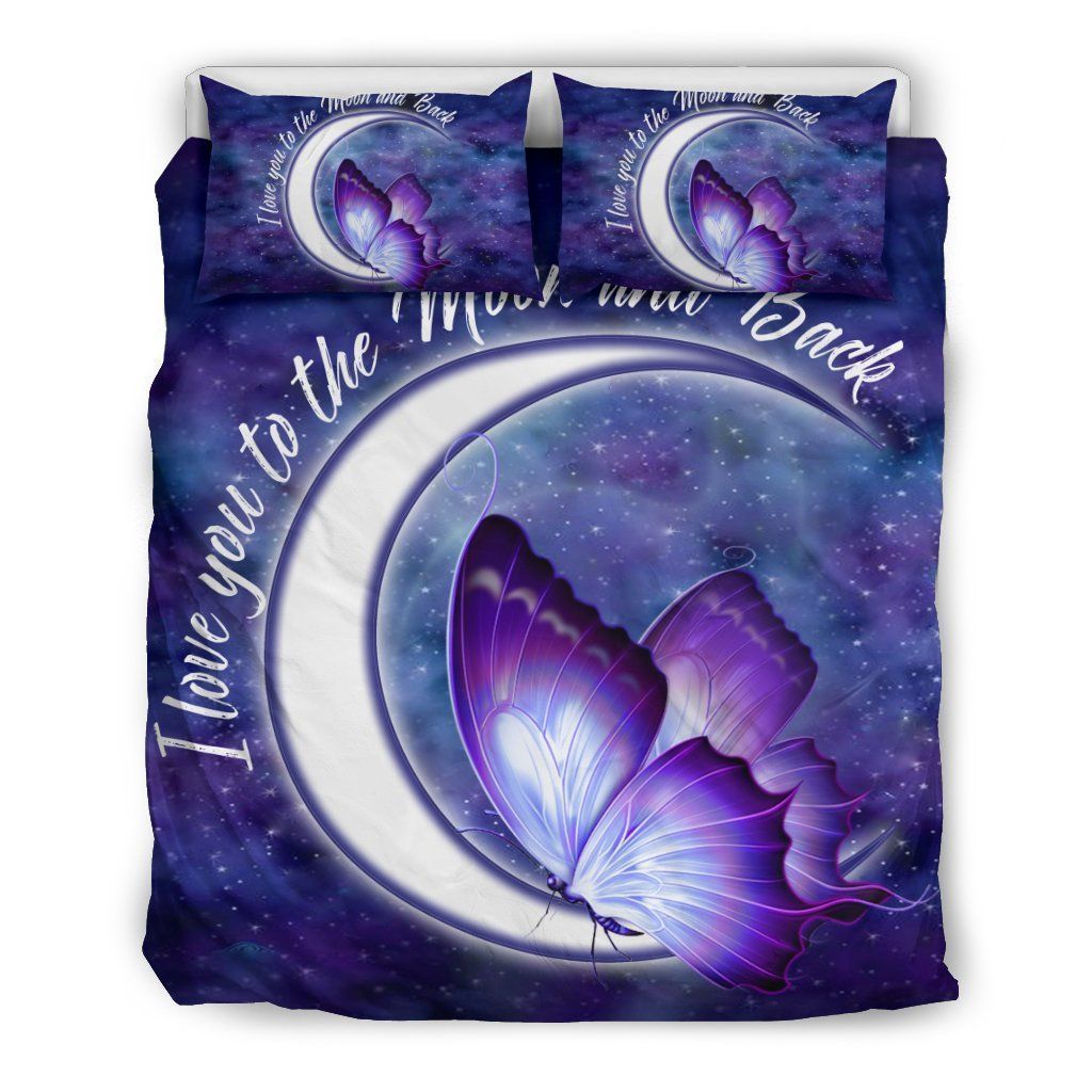 Purple Moon Butterfly Bedding Set