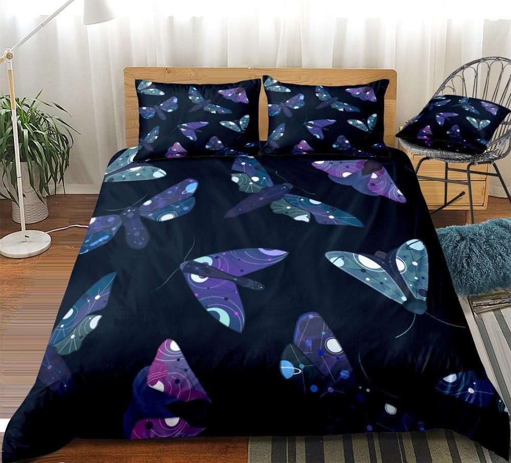 Purple Moth At Night Bedding Set