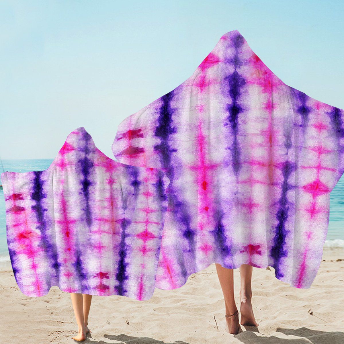 Purple Pink Patterns Pattern Printed Hooded Towel