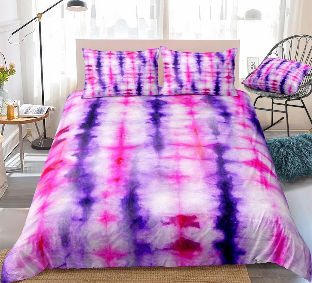 Purple Pink Tie Dye Bedding Set