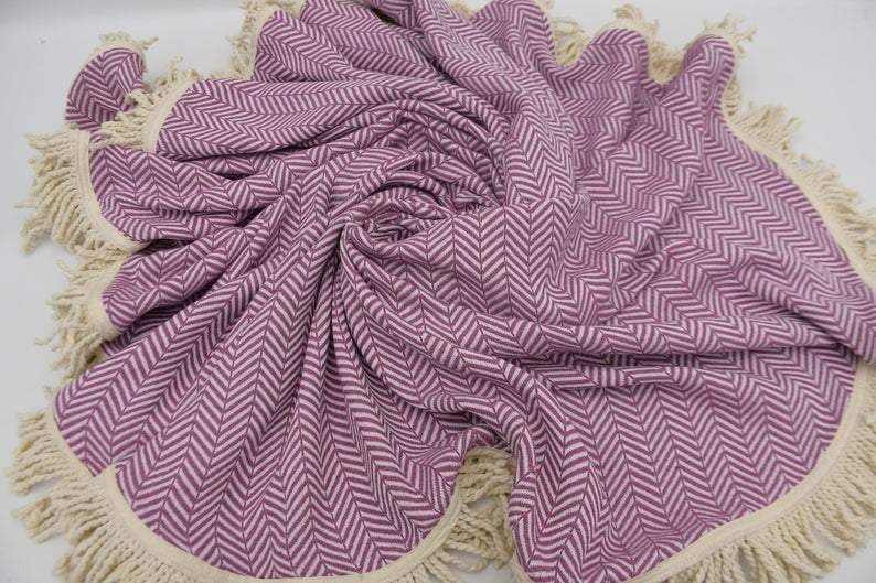 Purple Pure Printed Round Beach Towel