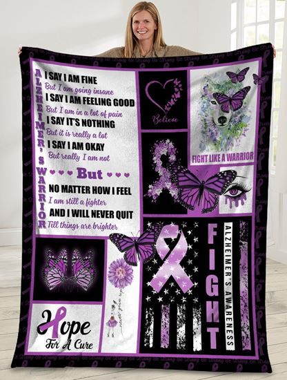 Purple Ribbon Butterfly Fleece Blanket