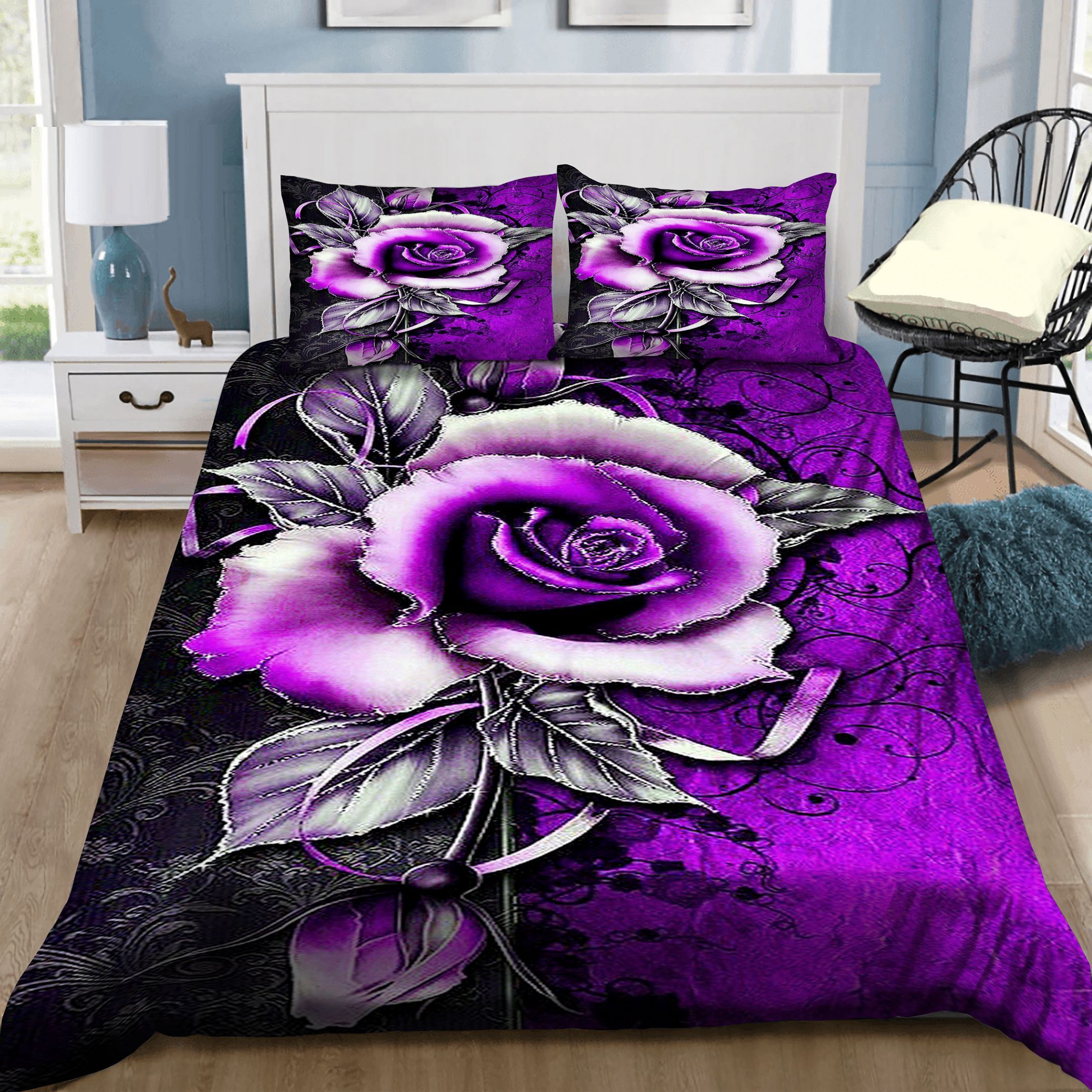 Purple Rose Vintage Bedding Set