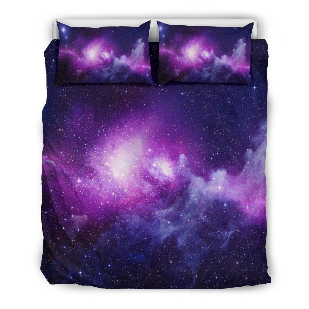 Purple Starfield Galaxy Space Bedding Set