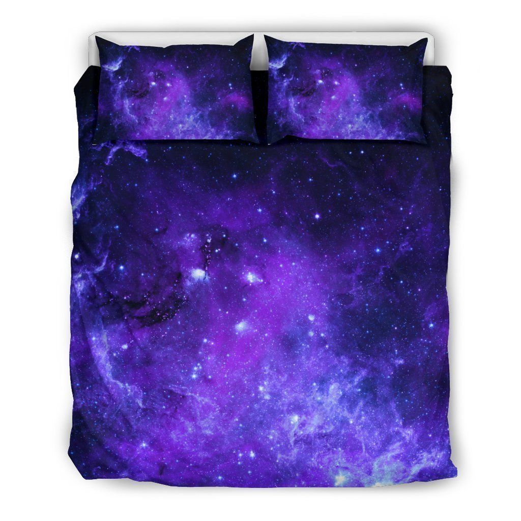 Purple Stars Nebula Galaxy Space Bedding Set
