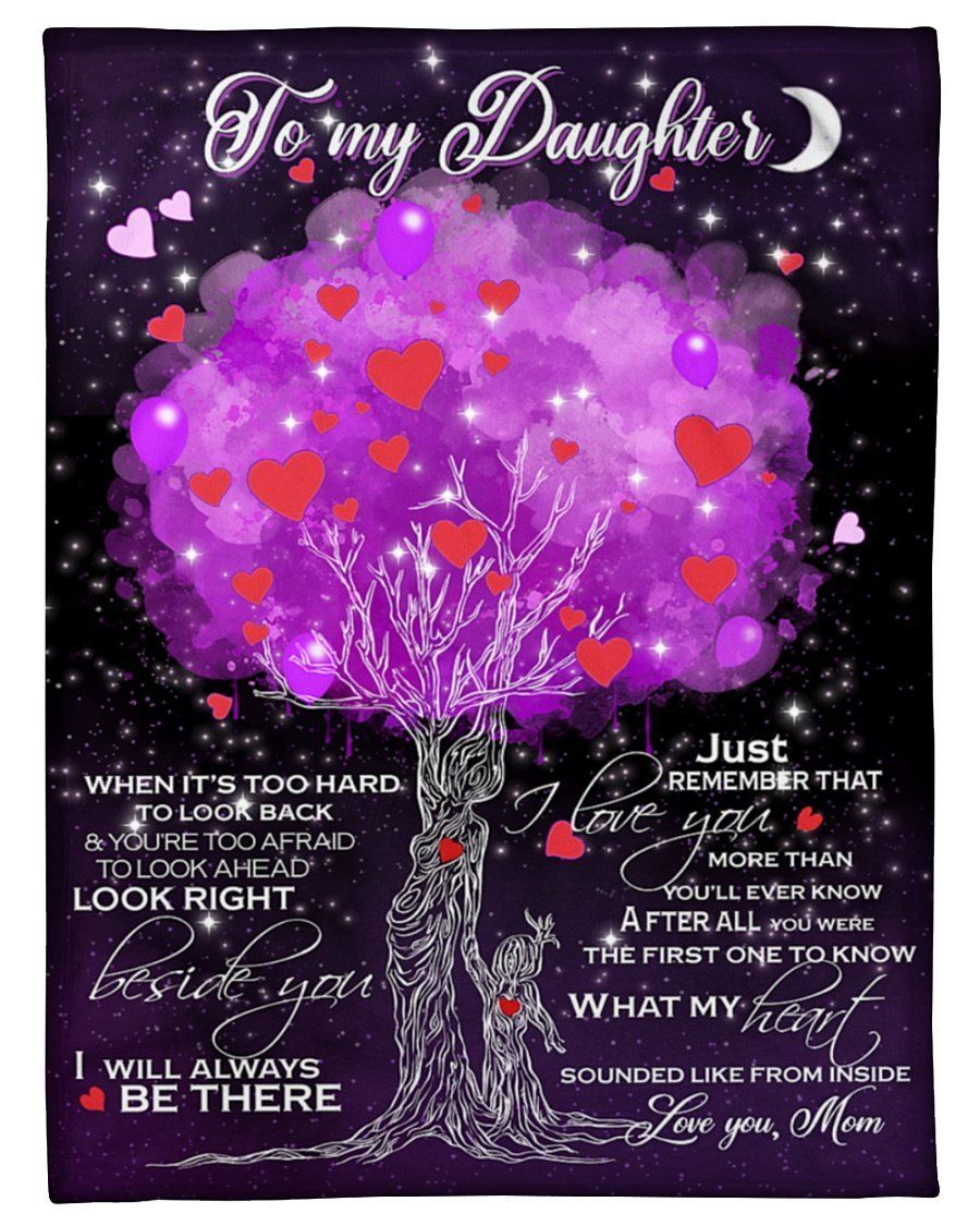 Purple Tree Mom To Daughter I Will Always Be There Fleece Blanket Fleece Blanket