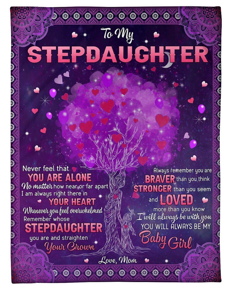 Purple Tree To Stepdaughter Never Feel That You’re Alone Fleece Blanket Fleece Blanket