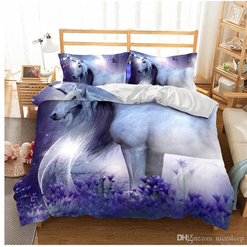 Purple Unicorn Bedding Set