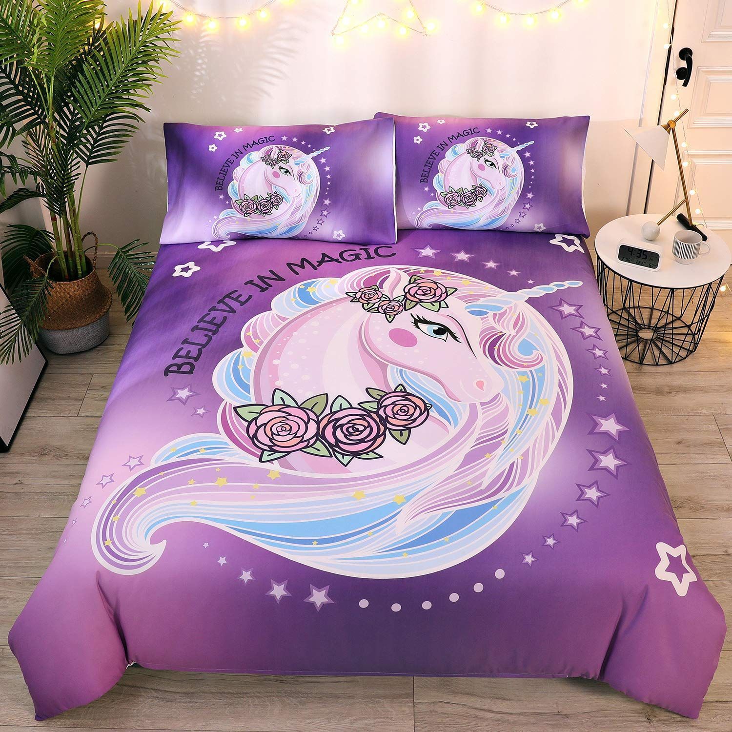 Purple Unicorn Bedding Set