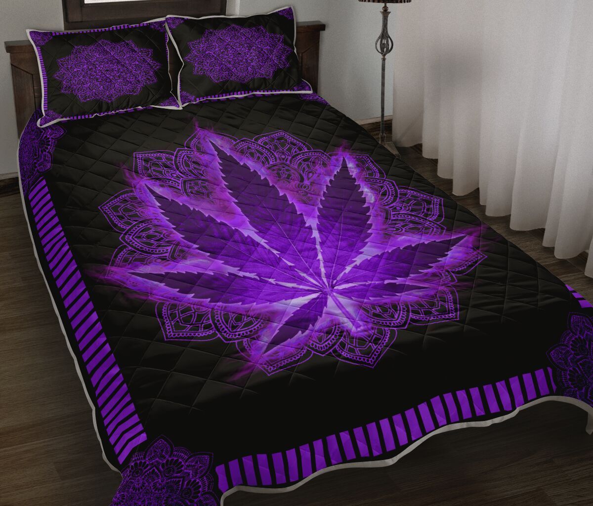 Purple Weed Bedding Set