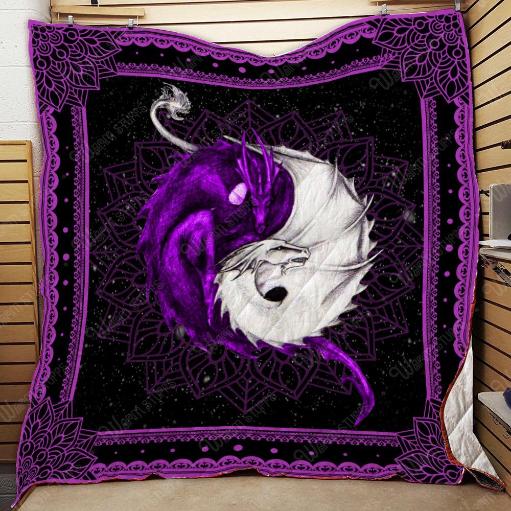 Purple White Dragon Couple Quilt Blanket Kp25 Dhc1312169Dd