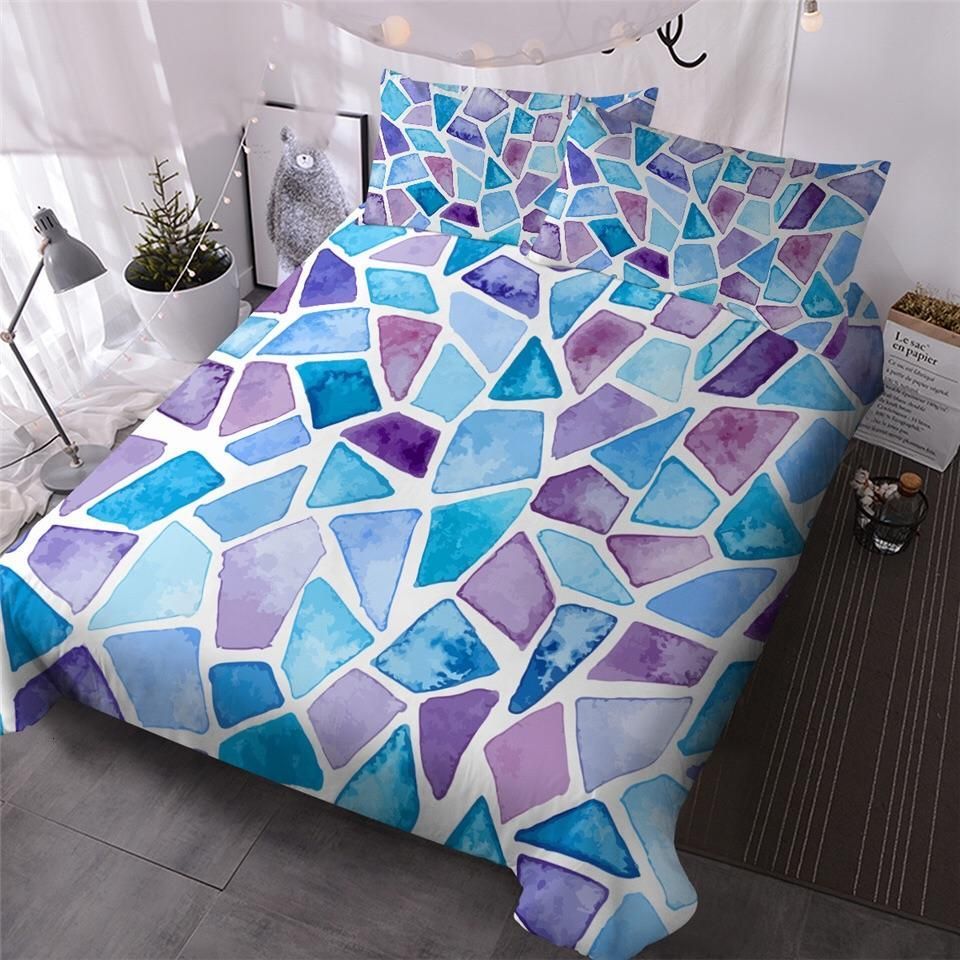 Purples Blue Sandstone Design Bedding Set