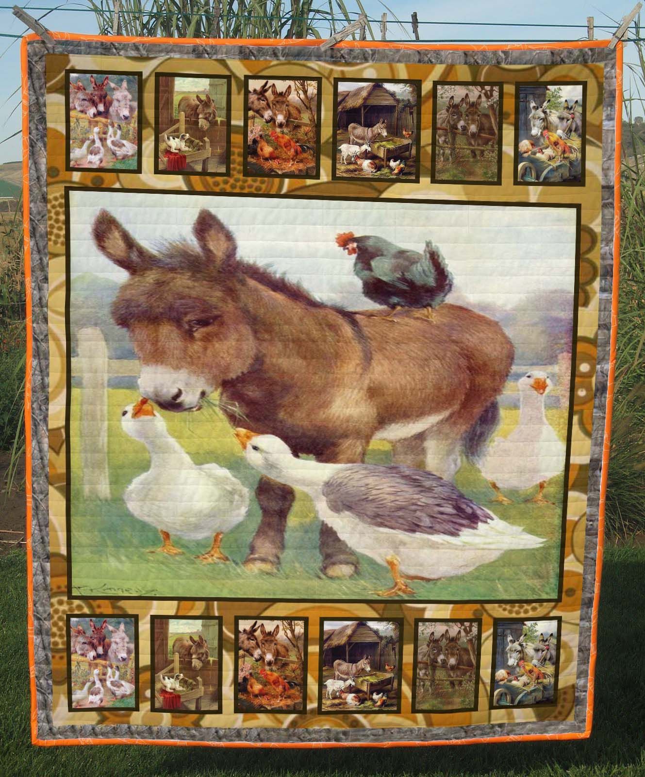 Qp1511 Donkey Donkey Play With Friends Quilt Dhc16124775Dd