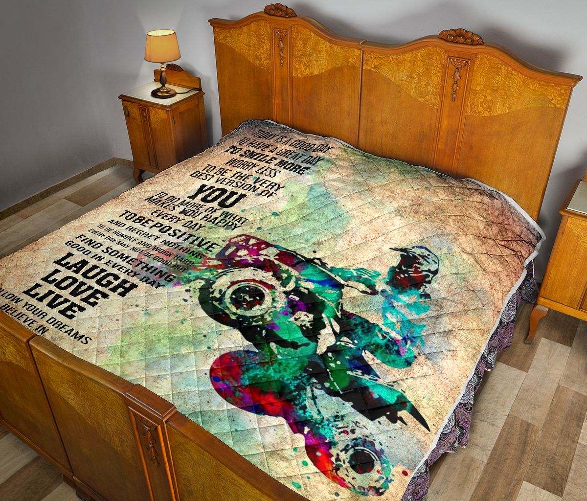 QUAD RIDER  TODAY IS A GOOD DAY QUILT DHC281110947DD