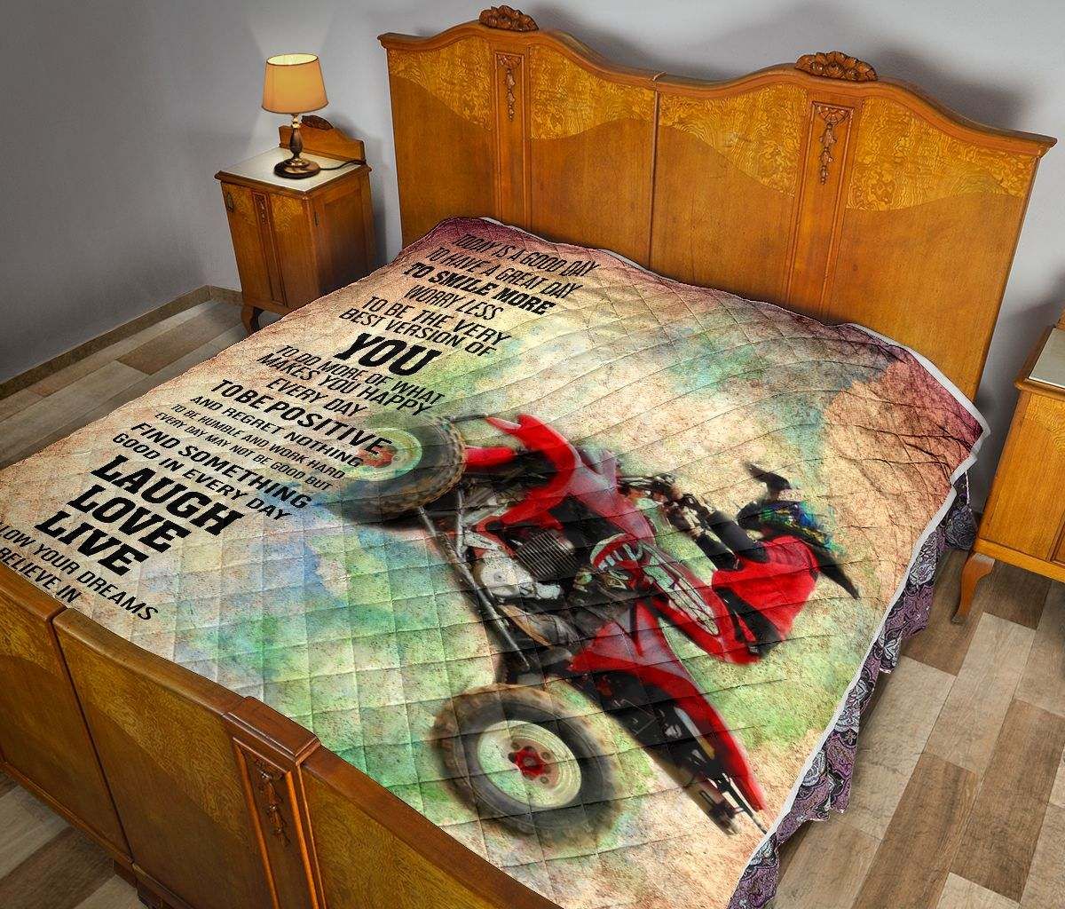 QUAD RIDER  TODAY IS A GOOD DAY QUILT kd DHC281110965DD