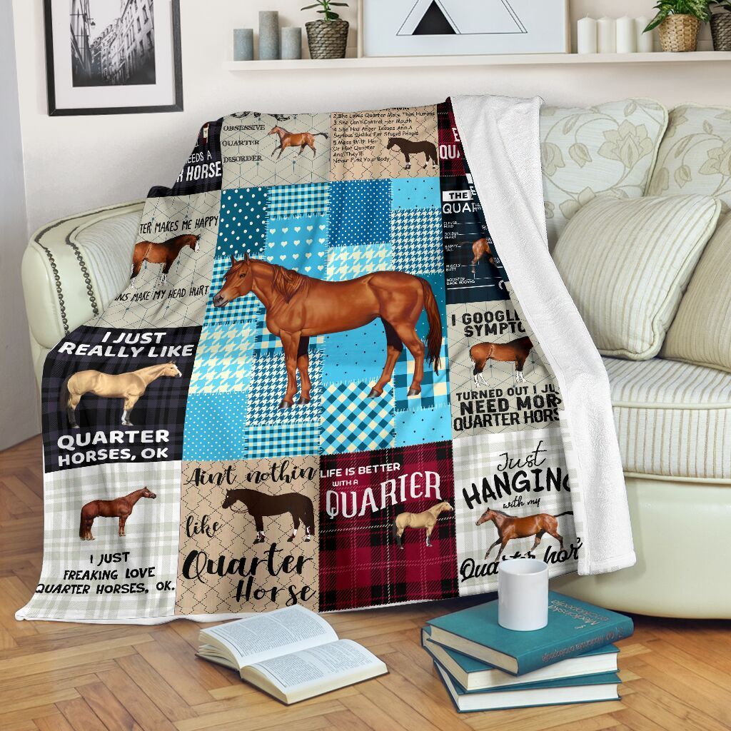 Quarter Horse Sherpa Fleece Blanket