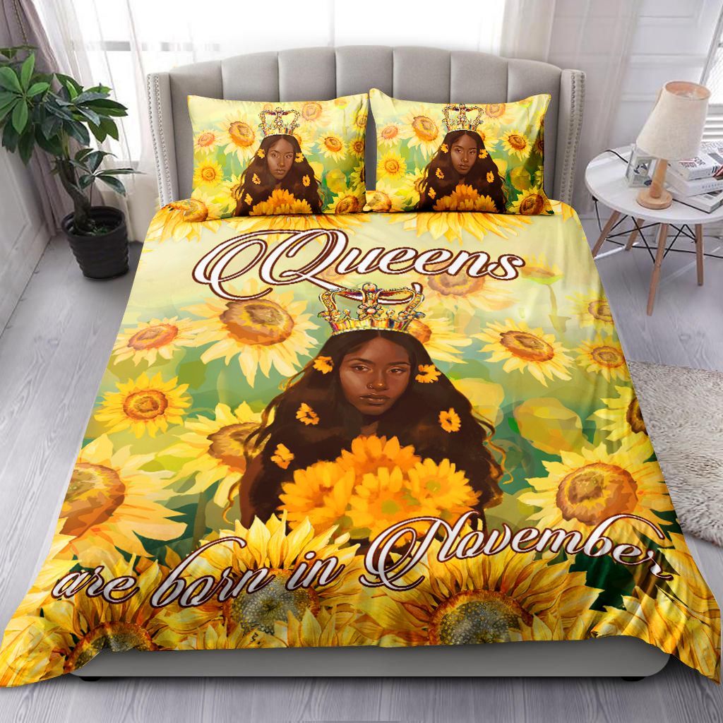 Queens Are Born In November Personalize Bedding Set