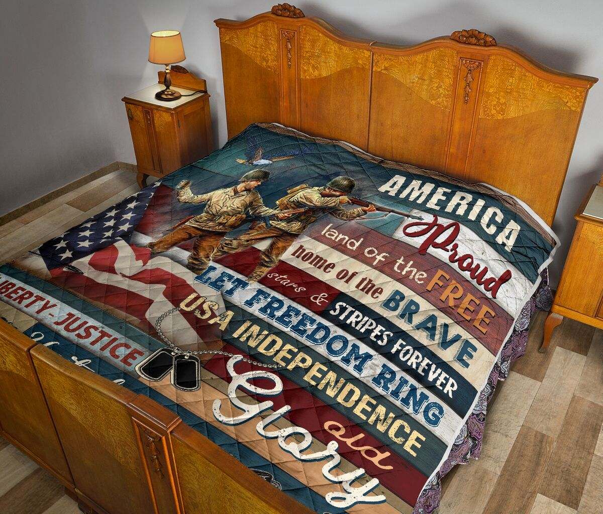 QUILT AMERICA VETERAN PROUD ONE NATION UNDER GOD DHC281110896DD
