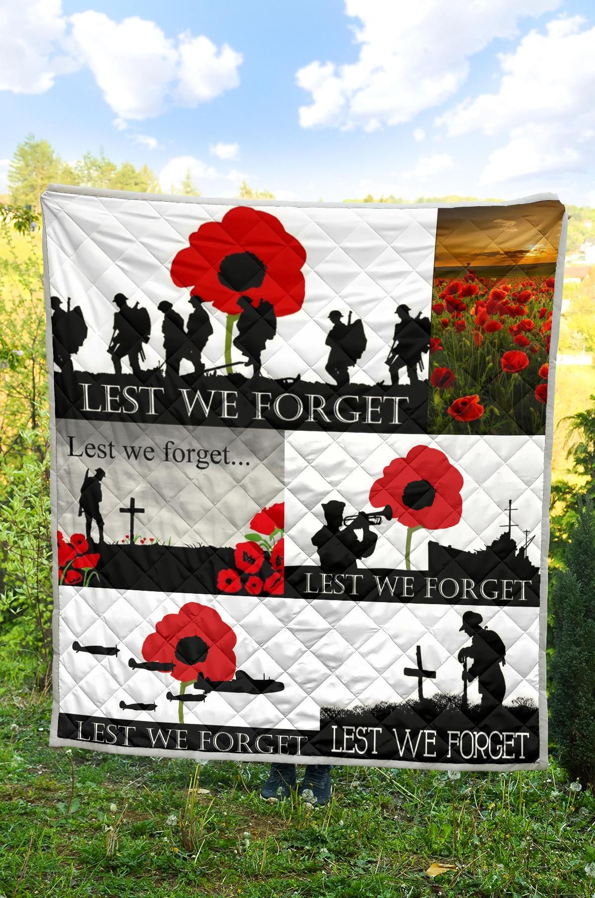 Quilt Blanket Blanket Remembrance Day Redblack Vets Dhc09121301Dd