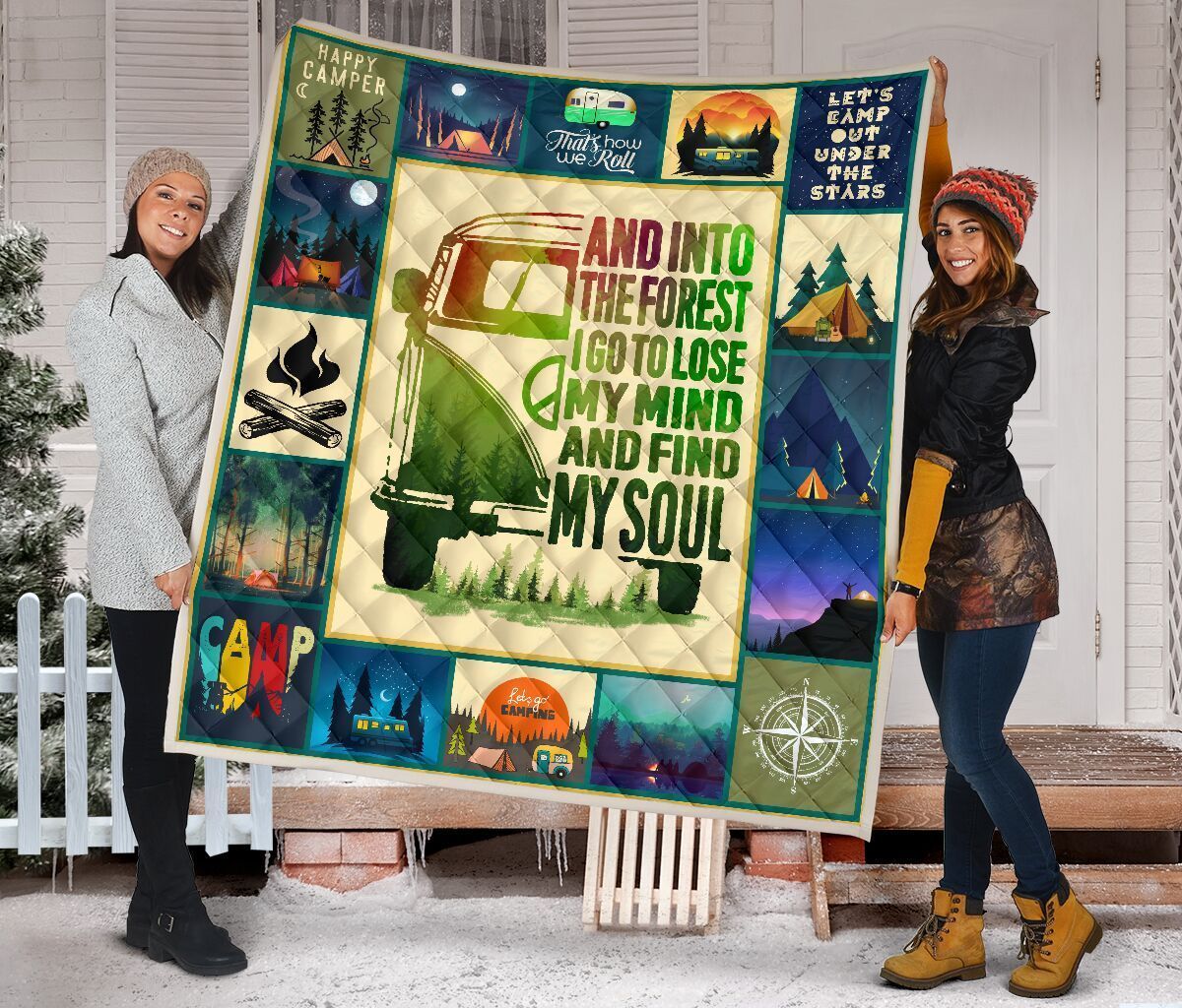 Quilt Blanket Camping And Into The Forest I Go Dhc09121210Dd