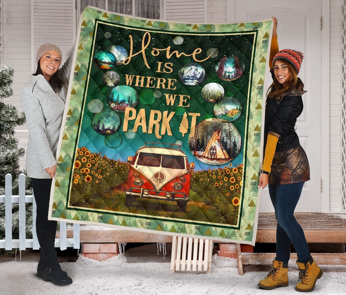 Quilt Blanket Camping Home Is Where We Park It Dhc09121205Dd