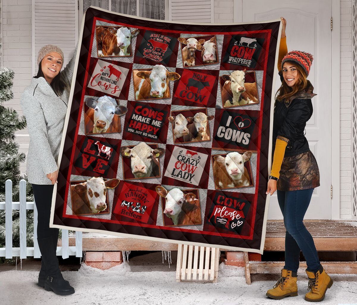 Quilt Blanket Cow Hereford Cows Dhc09121280Dd