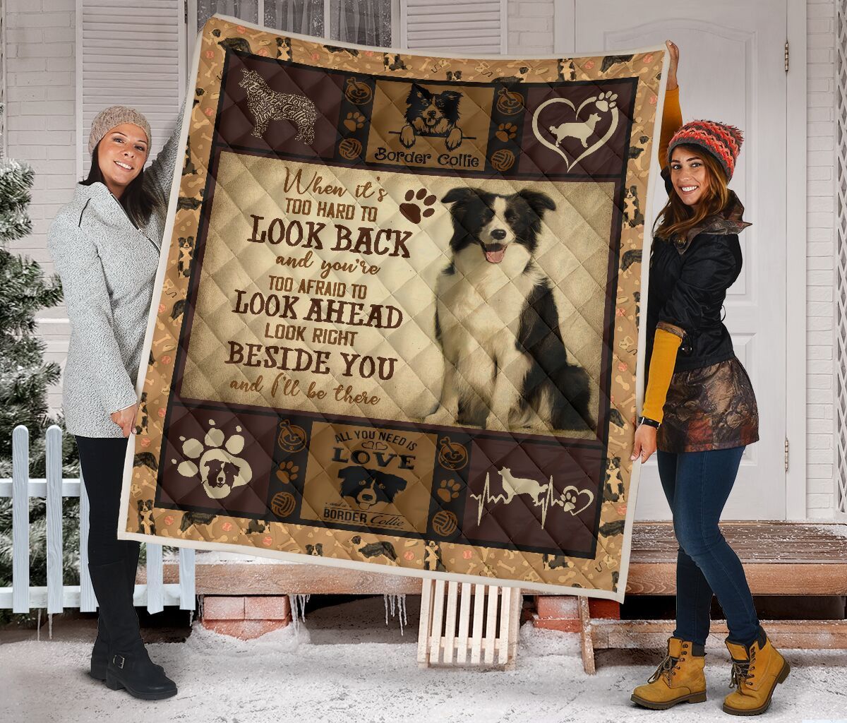 Quilt Blanket Dogs Border Collie Beside You Dhc09121237Dd