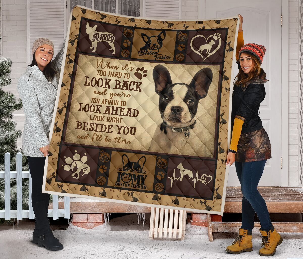 Quilt Blanket Dogs Boston Terrier Beside You Dhc09121241Dd