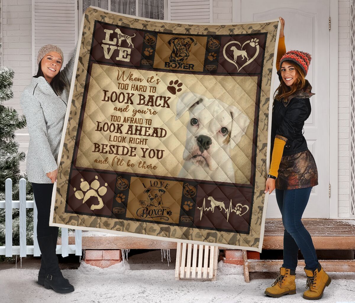 Quilt Blanket Dogs Boxer Beside You Cus 16 Dhc09121255Dd