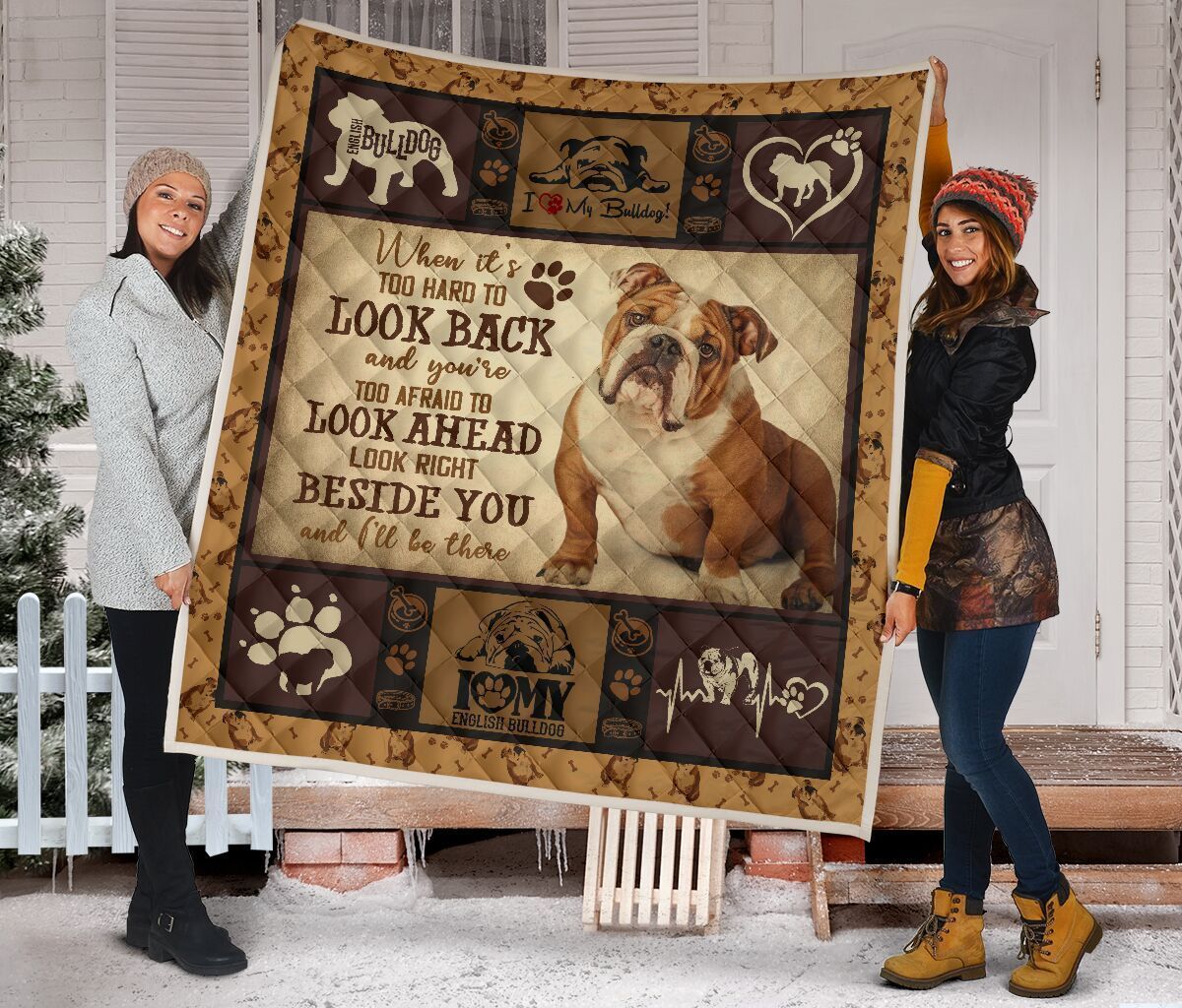 Quilt Blanket Dogs English Bulldog Beside You Dhc09121269Dd