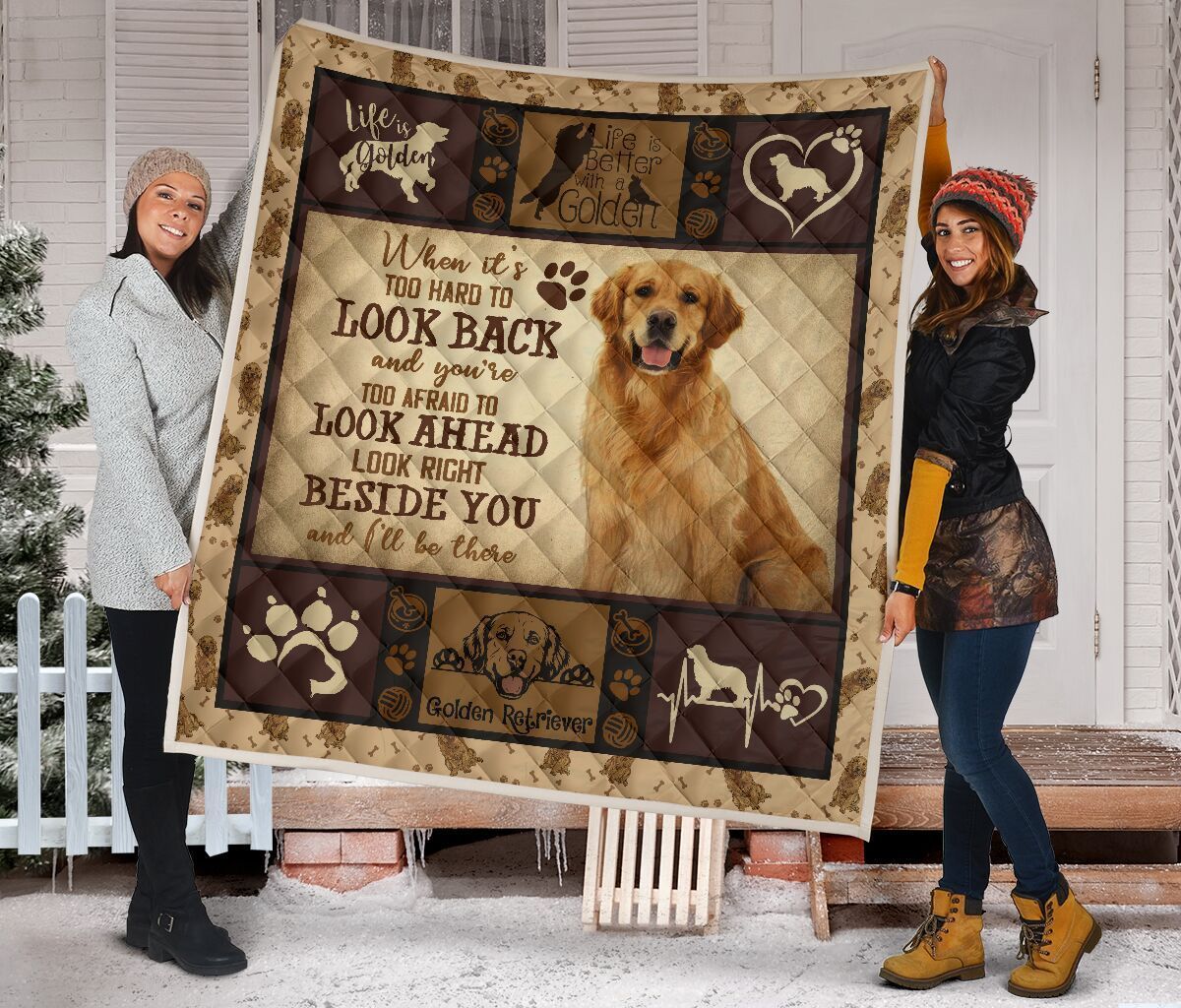 Quilt Blanket Dogs Golden Beside You Dhc09121219Dd