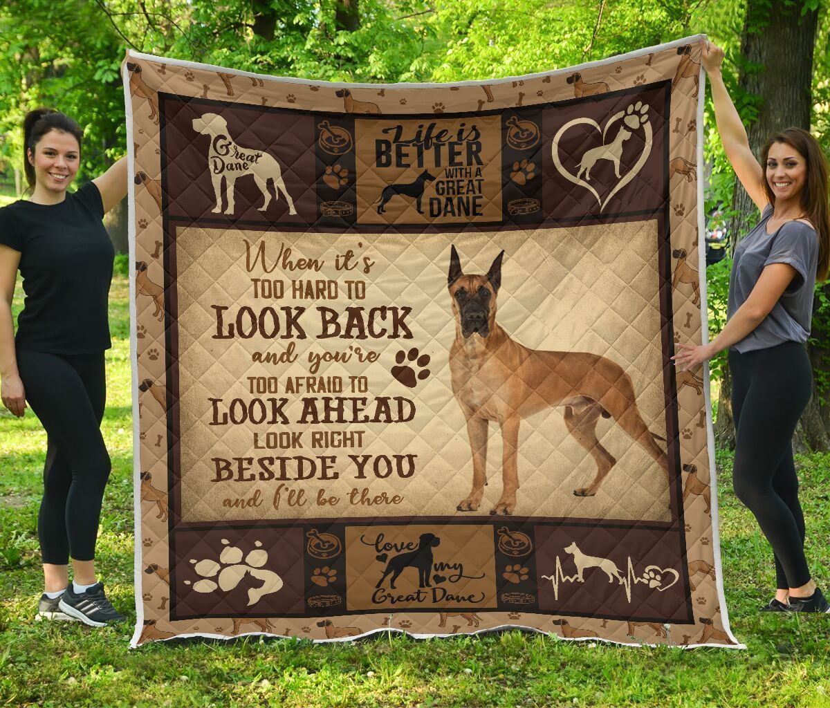 Quilt Blanket Dogs Great Dane Beside You Dhc09121249Dd