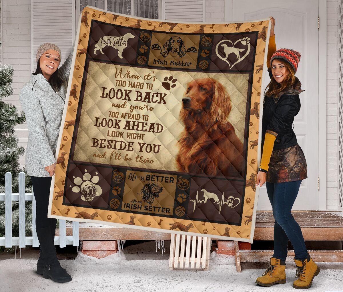 Quilt Blanket Dogs Irish Setter Beside You Dhc16127101Dd