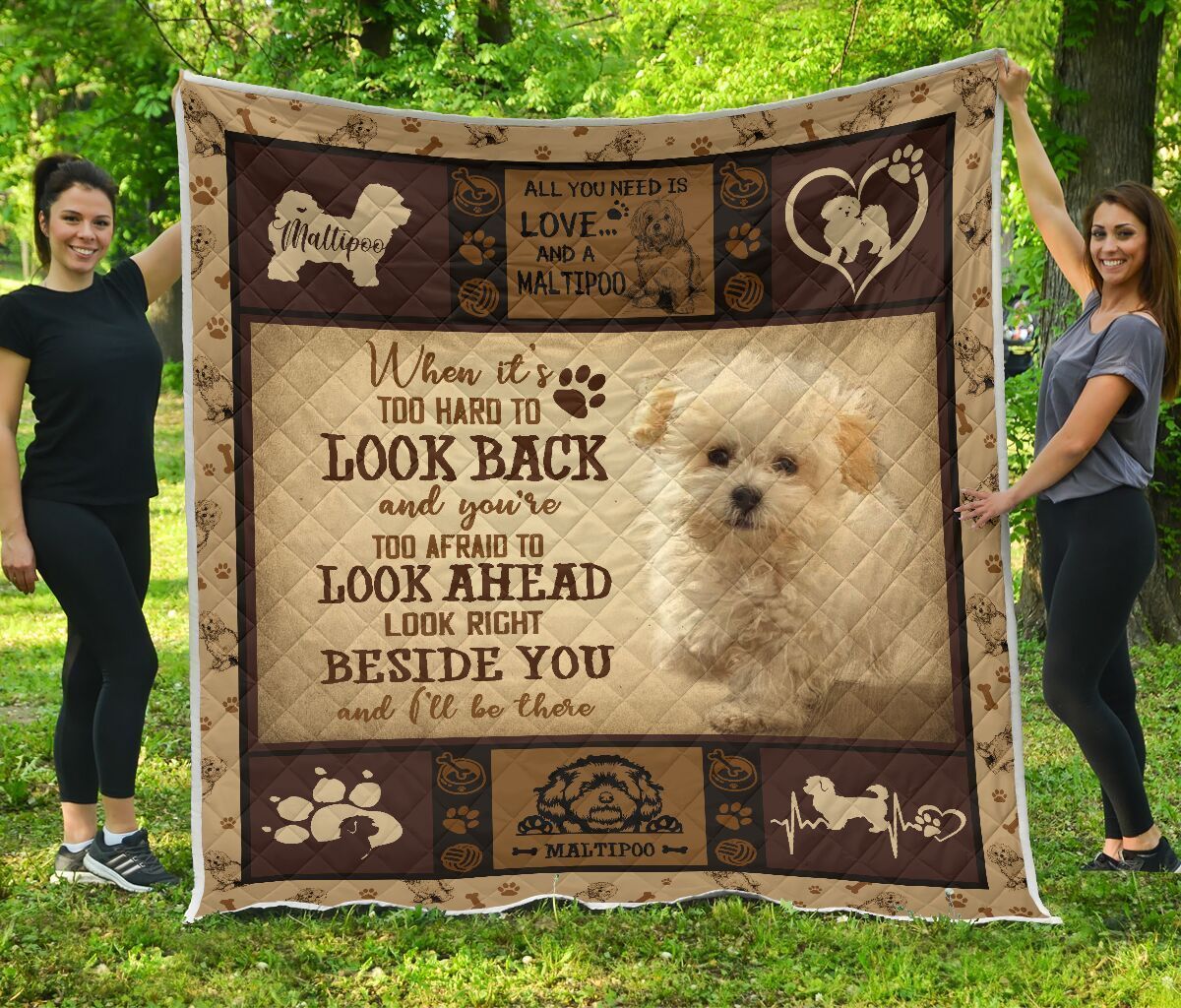 Quilt Blanket Dogs Maltipoo Beside You Dhc09121276Dd