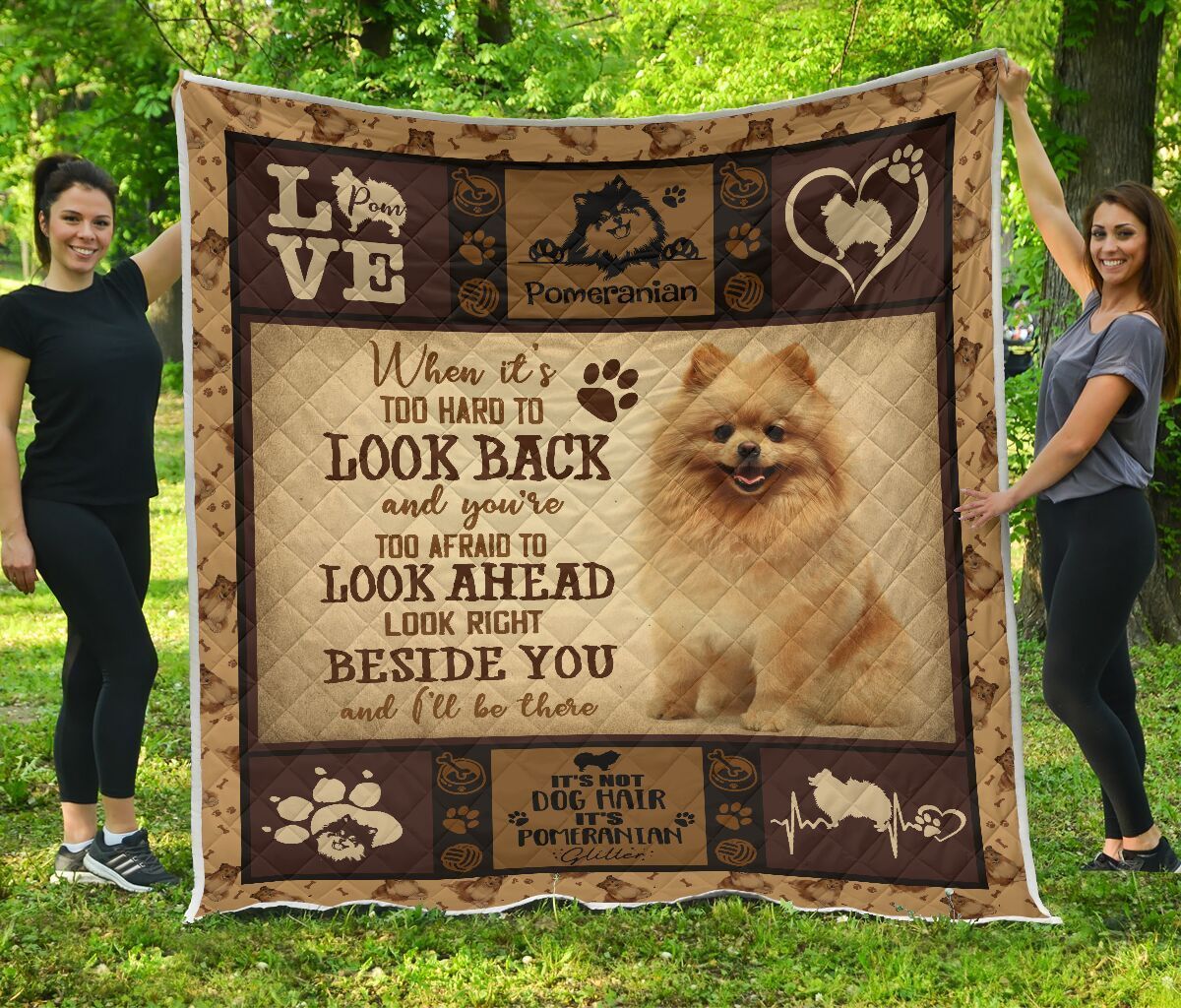 Quilt Blanket Dogs Pomeranian Beside You Dhc09121238Dd