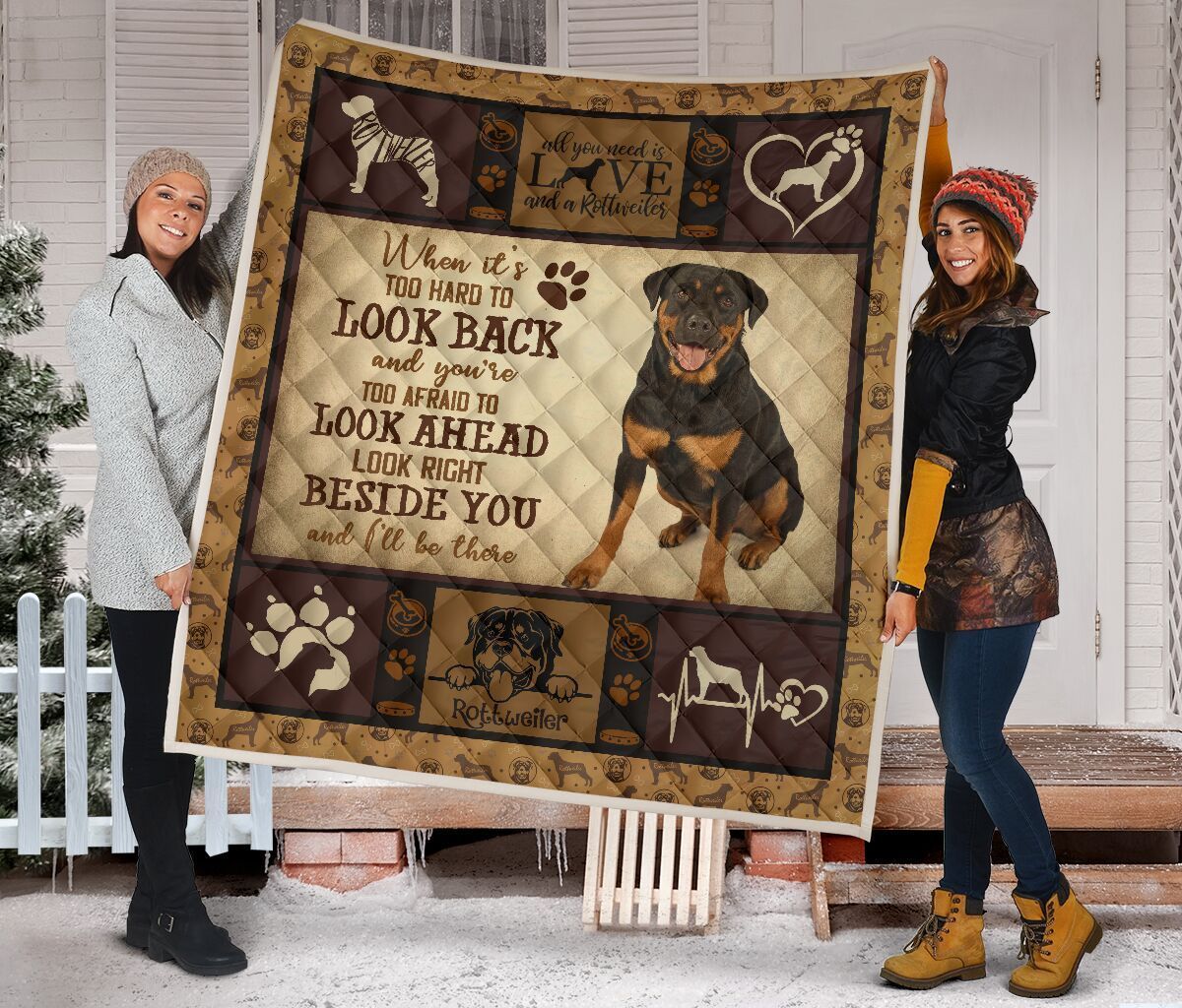 Quilt Blanket Dogs Rottweiler Beside You Dhc09121224Dd