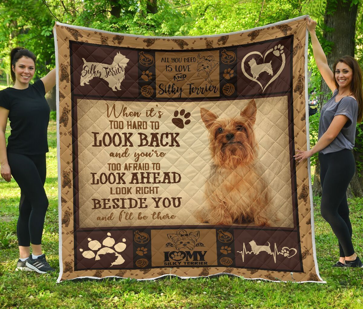 Quilt Blanket Dogs Silky Terrier Beside You Dhc09121231Dd