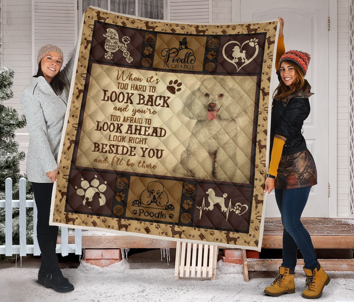 Quilt Blanket Dogs White Poodle Beside You Dhc09121275Dd