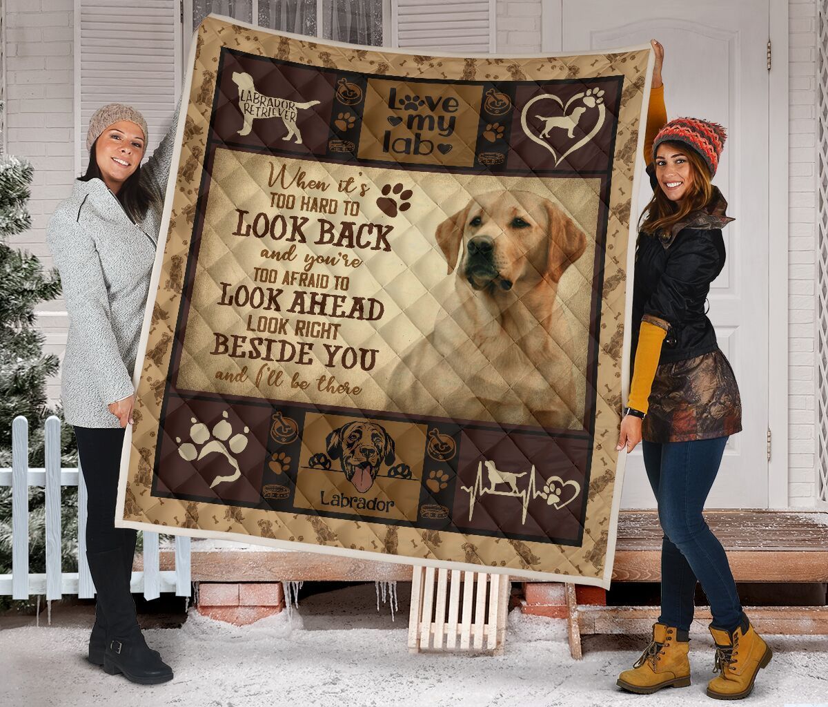 Quilt Blanket Dogs Yellow Lab Beside You Dhc09121225Dd
