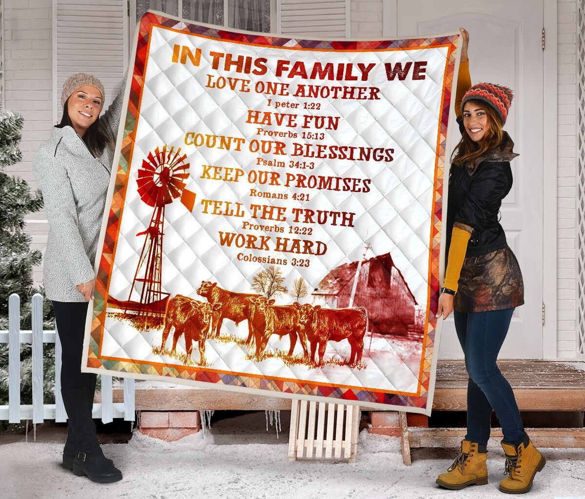 Quilt Blanket Farm Girl Loves Cows Aqua Green Dhc16127106Dd