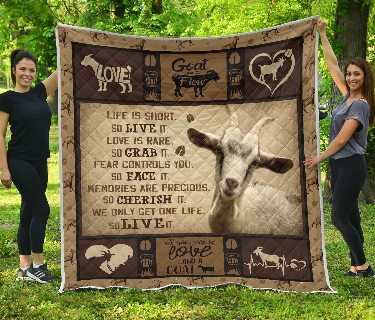 Quilt Blanket Farm Goat Life Is Short Dhc09121262Dd