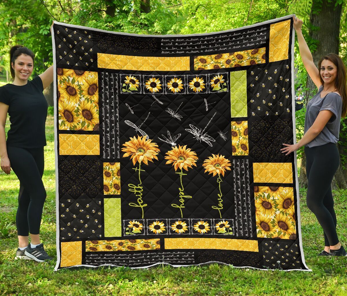 Quilt Blanket Hippie Faith Hope Love Dhc09121270Dd