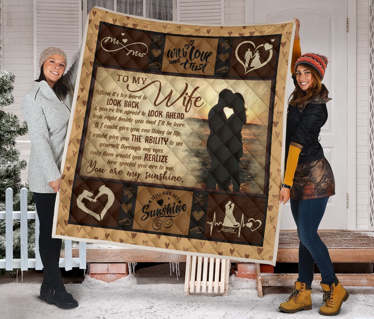 Quilt Blanket Husband And Wife To My Wife You Are My Sunshine Dhc09121264Dd