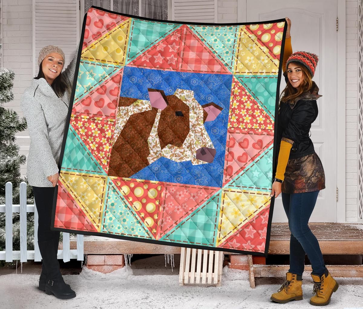 Quilt Blanket Print Cow Cute Style Vintage Sk01 DHC02012034TD