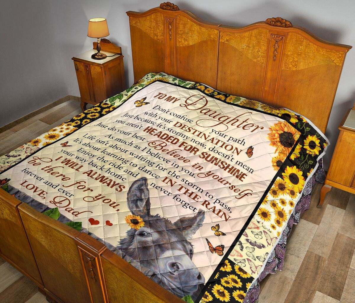 QUILT DAUGHTER AND DAD DONKEY AND SUNFLOWER DHC281110907DD